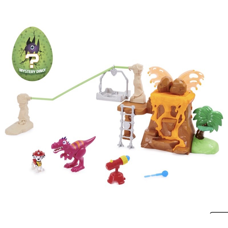 Set đồ chơi chó cứu hộ PAW Patrol, Dino Rescue Volcano Playset with Zipline and 3 Exclusive