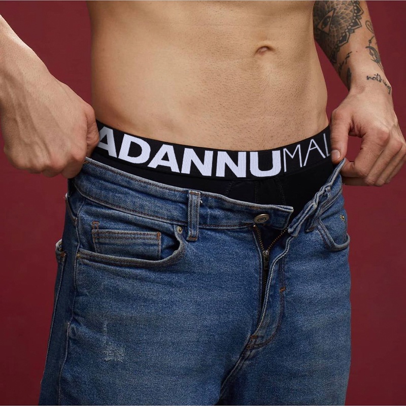 ORLVS Quần lót boxer vải cotton mềm mại thoáng khí màu trơn thời trang cho nam AD7124