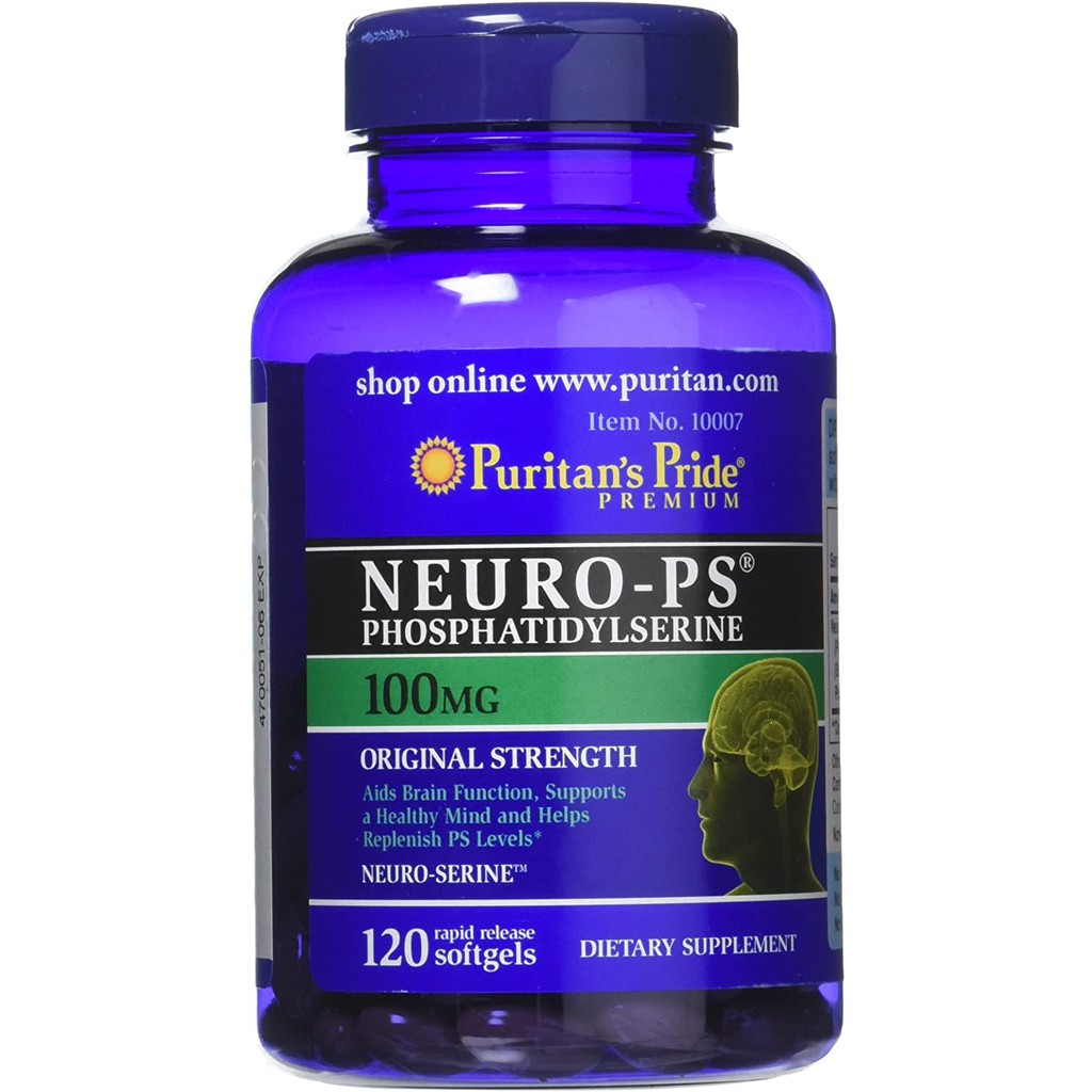 Viên Uống Bổ não, Cải Thiện Trí Nhớ Neuro -PS 100mg 120 viên Puritan's Pride