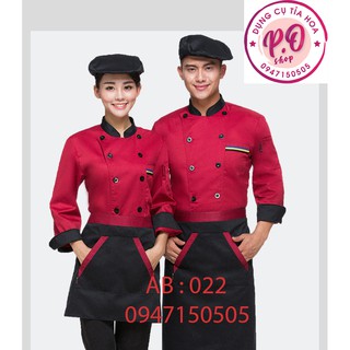 Áo bếp,đồng phục bếp giá rẻ cho nhà hàng ( hàng sẵn síp nhanh )