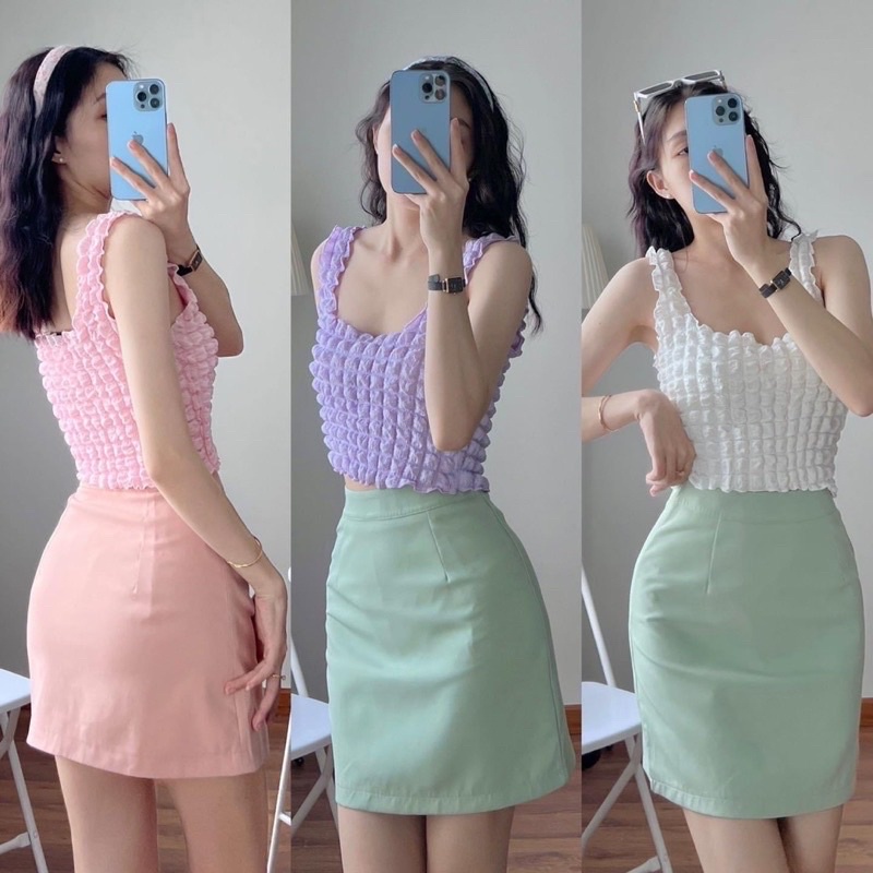 ÁO HAI DÂY TO VẢI XỐP MỚI QC ẢNH THẬT CLIP THẬT ALOHASTORE1