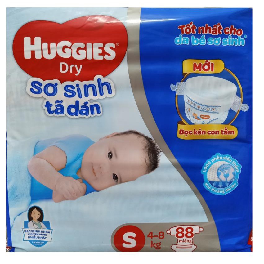 [BỊCH SIÊU ĐẠI] TÃ DÁN HUGGIES S 88 MIẾNG