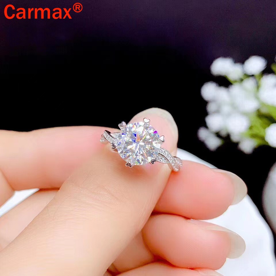 Nhẫn Nữ Họa Tiết Moissanite Thời Trang
