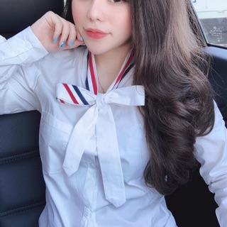 Sơ mi trắng cổ nơ gc