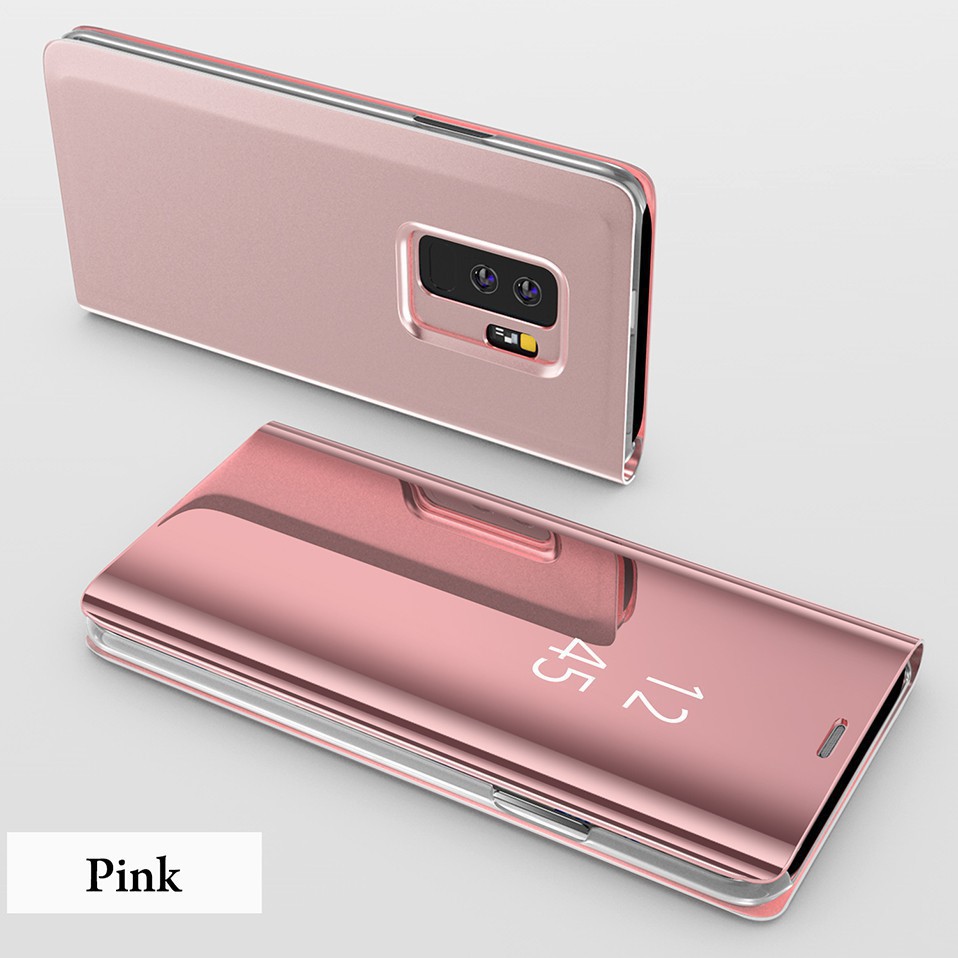 [Best] Casing Flip Case Stand Cover untuk Samsung Note4  note5  Note 8 Mirror Lock