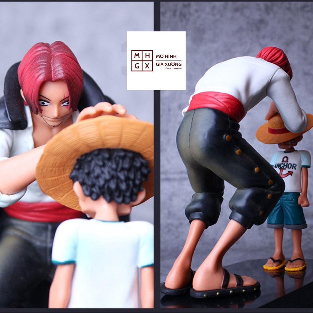 Mô hình one piece Luffy và Shanks Tóc Đỏ Cao 18cm - Tượng Figure Khởi Đầu Của Hành Trình One Piece