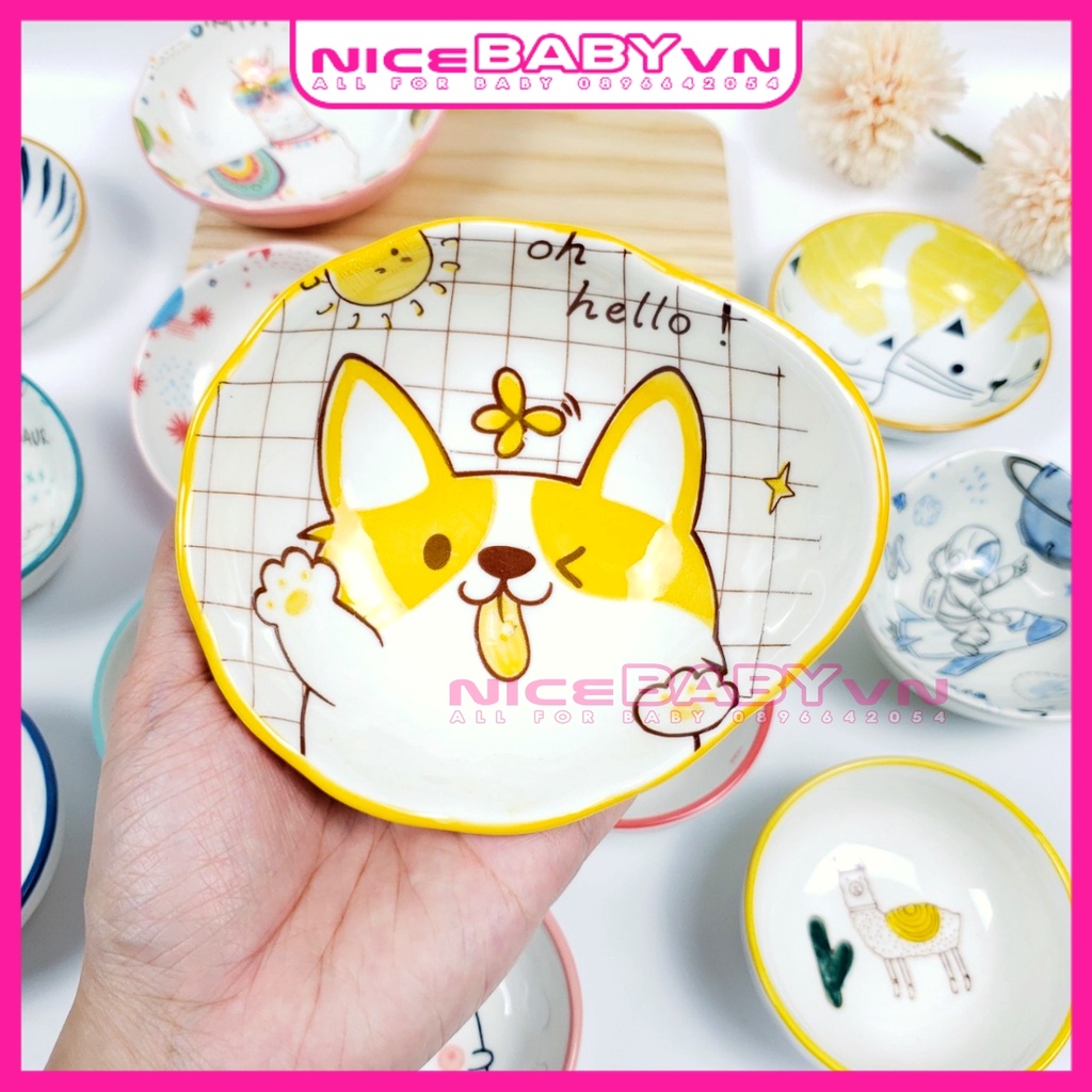 Bát Ăn Dặm Gốm Sứ Kiểu Nhật Chén Nước Chấm Họa Tiết 60ml NiceBabyVn