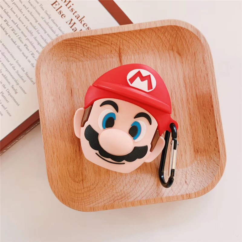 ☘️Tặng kèm móc☘️ Case bao Airpod 1 2 Mario siêu ngầu - Vỏ bọc Cover đựng tai nghe không dây