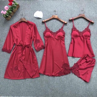 Sét bộ ngủ lụa 4 món quảng châu cao cấp ( HÀNG CÓ SẴN )