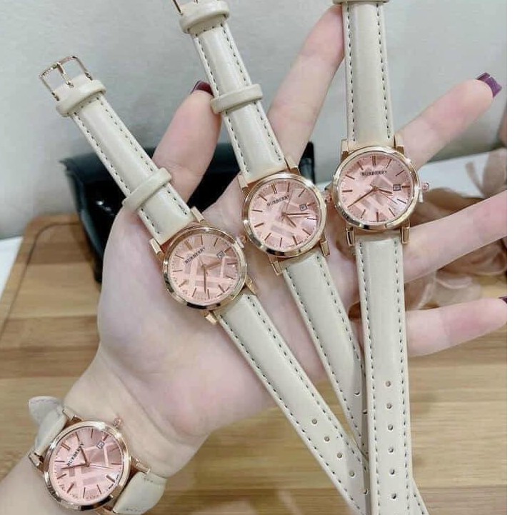 Đồng Hồ Dành Cho Nữ Bbr Dây Da Cao Cấp Màu Nude