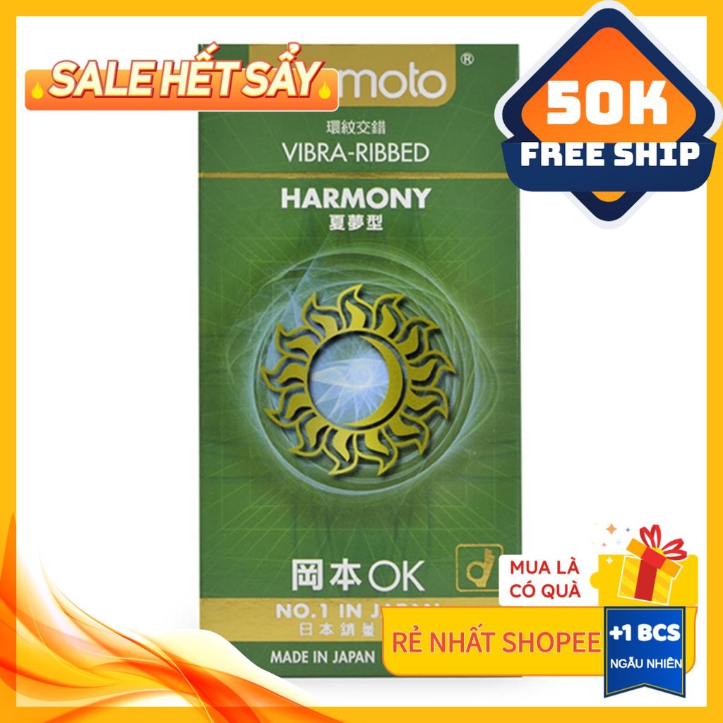 Bao cao suFreeshipOKAMOTO HARMONY bao cao su Hộp 10 Cái