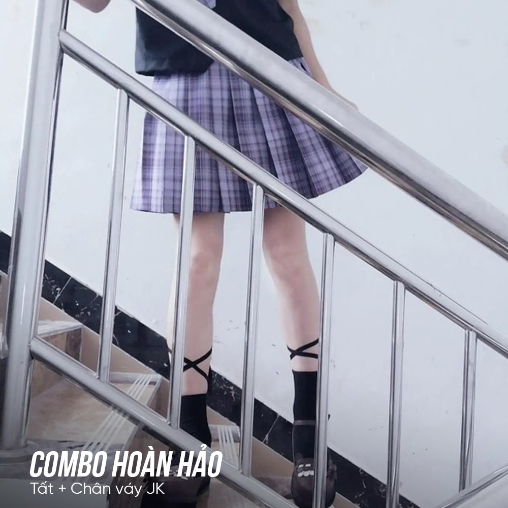 Tất dáng lửng đan chéo ôm chân thon gọn phong cách JK học sinh Nhật Bản dễ thương T00038