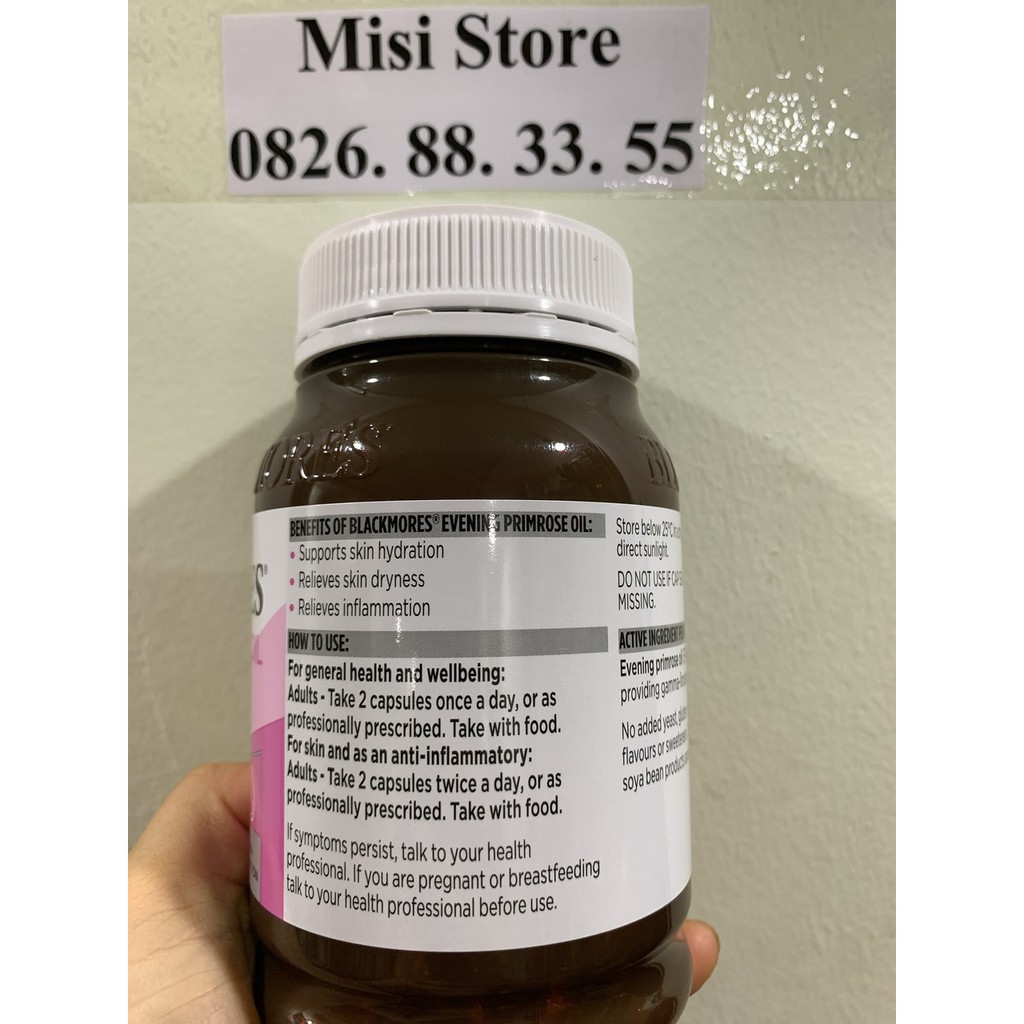 (date 2024) Tinh dầu hoa anh thảo Evening Primrose Oil Blackmores, lọ 190 viên | Thế Giới Skin Care