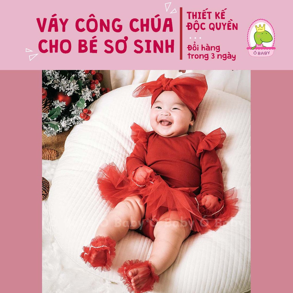 Set váy Body sơ sinh rời cho bé 0-3 tuổi [BB02] + Tặng băng đô nơ