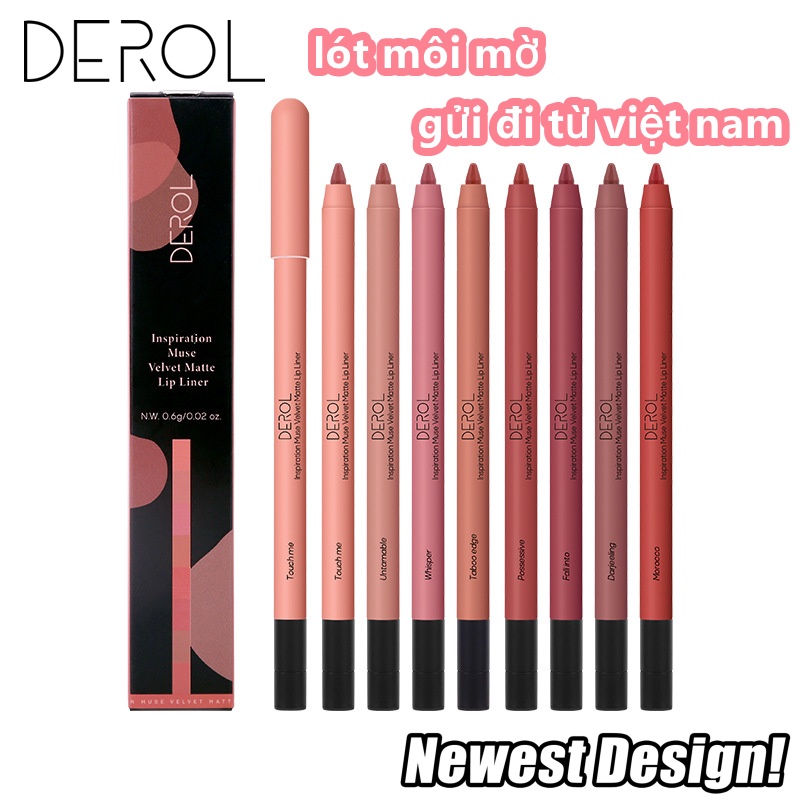 Chì kẻ viền môi Derol 8 màu sắc tùy chọn