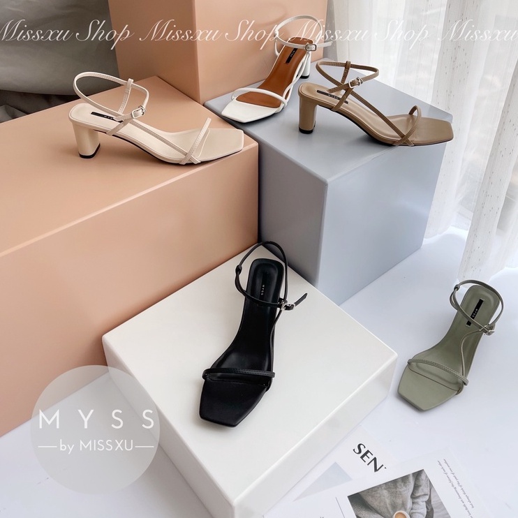 Giày sandal nữ 5cm dây ngang phối dọc dài thời trang MYSS - SD128