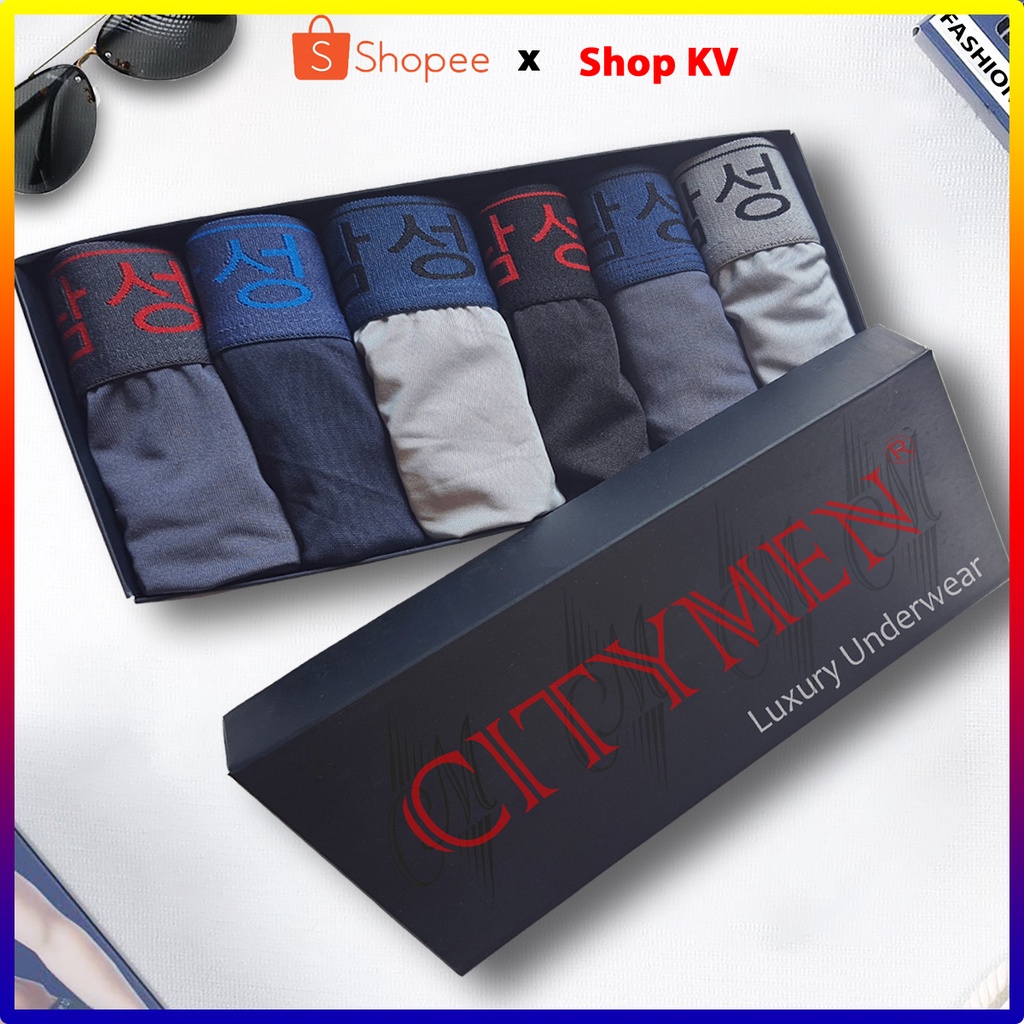 Hộp 6 quần lót nam cao cấp, quần sịp nam thun lạnh, co giãn 4 chiều, cực thoáng mái, mềm mại. SHOP KV