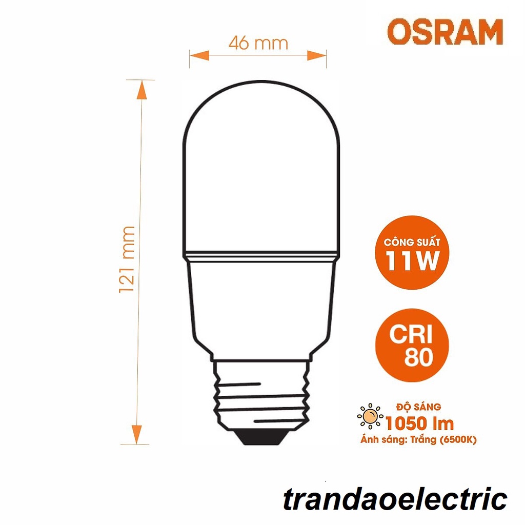 Bóng đèn led stick Osram E27 9W/11W 6500K/4000K/2700K