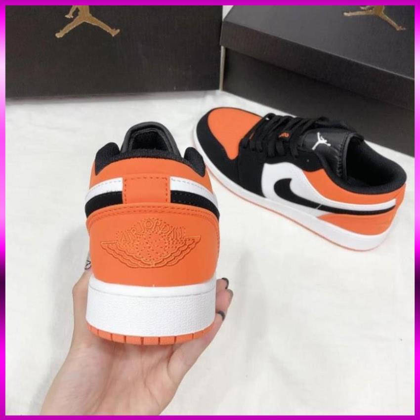 Giày Sneaker JD 1 màu cam đen Thấp cổ nam nữ full box bill