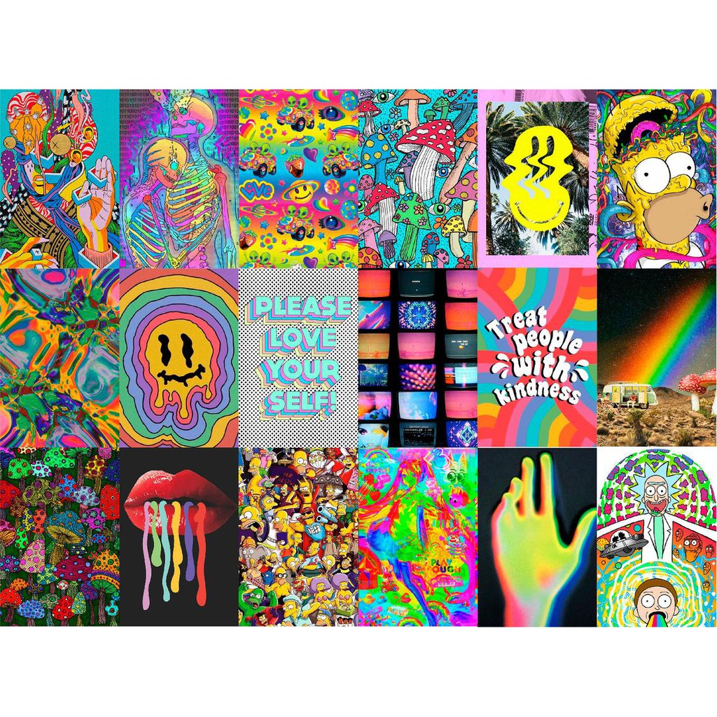 12 tấm Wall Collage keo sẵng dán tường trang trí phòng ngủ - theme INDIE INDIE