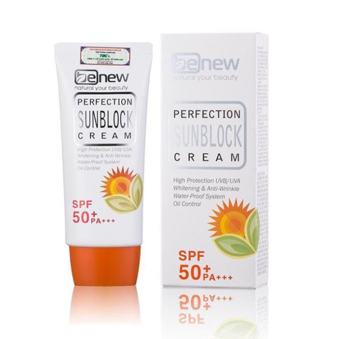 [Chính Hãng]Kem chống nắng dưỡng trắng cao cấp Hàn Quốc BENEW PERFECTION SUNBLOCK  SPF50+ PA++50ml