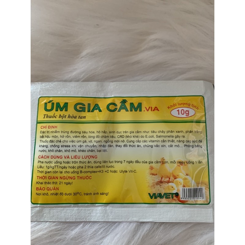 10g ÚM GIA CẦM - dạng bột dùng tốt cho gà, vịt, ngan, ngỗng, cút con