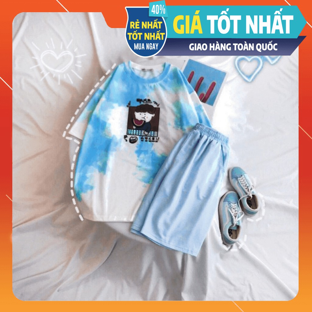 Đồ Bộ Nam Nữ Thun Loang Freesize Tay Lỡ Unisex - Chất Liệu Cotton Mềm Mại In Hình Cậu Bé Dễ Thương BTLTL096