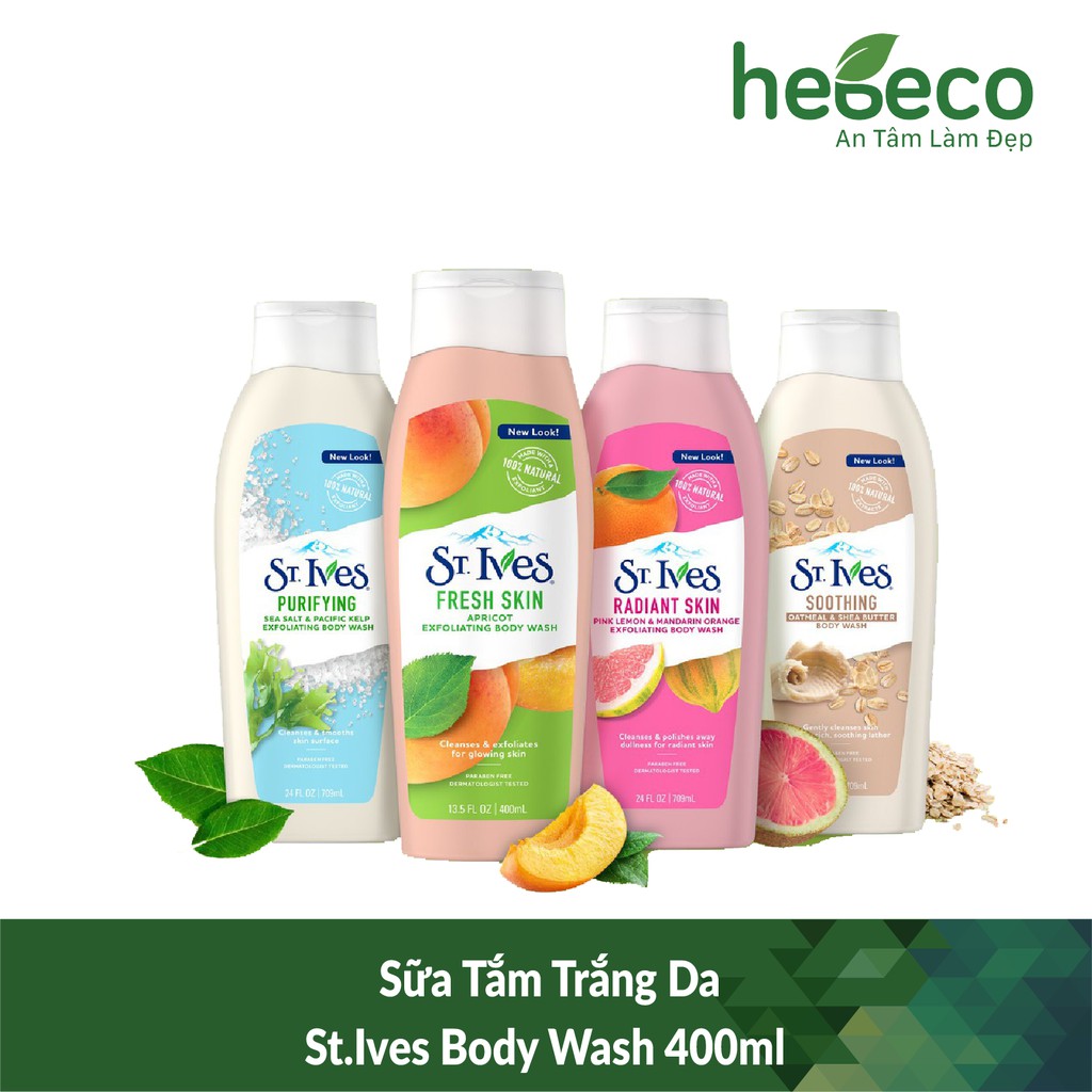 Sữa Tắm Trắng Da St.Ives Body Wash 473ml - USA Chính Hãng