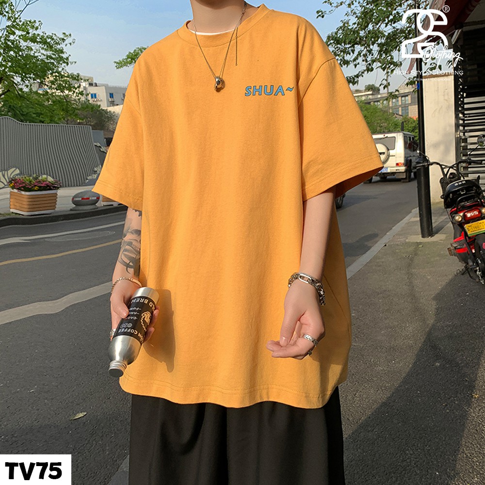 Áo Nam Form Rộng Cổ Tròn Form Rộng 2SClothing Áo Phông Đen Tay Lỡ Streetwwear Oversize Giá Rẻ In Hình Hàn Quốc TV75 | BigBuy360 - bigbuy360.vn