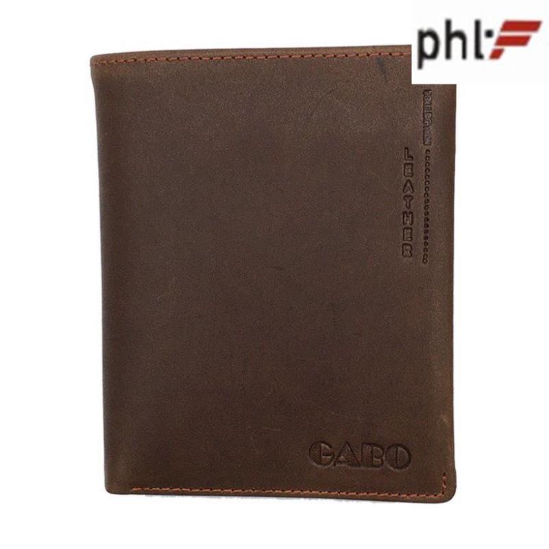 Ví nam da bò sáp Mexico kiểu đứng hiệu HCM VDBS2108 nâu đất