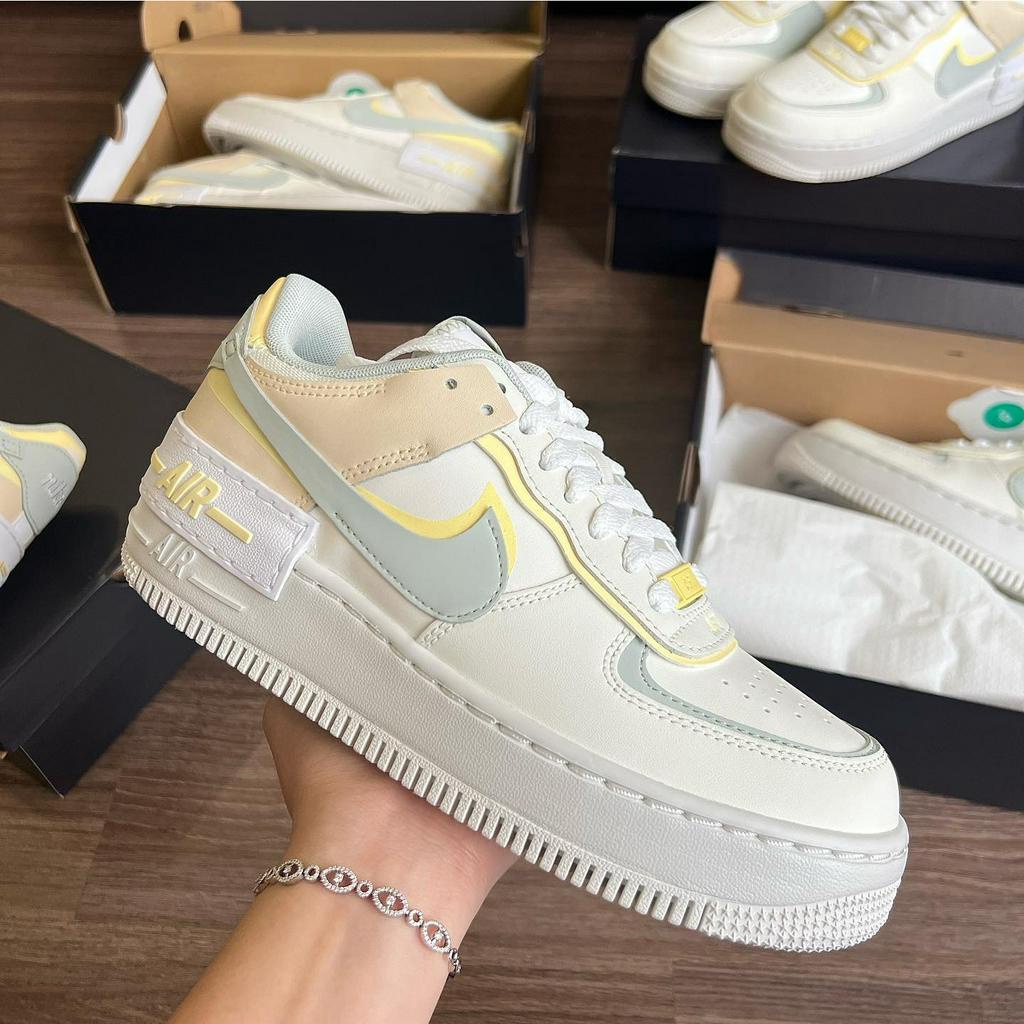 Giày Sneaker Nike Air Force 1 Shadow Citron Tint DR7883-101 AF1 Màu Trắng Kem | PiuPiu Authentic