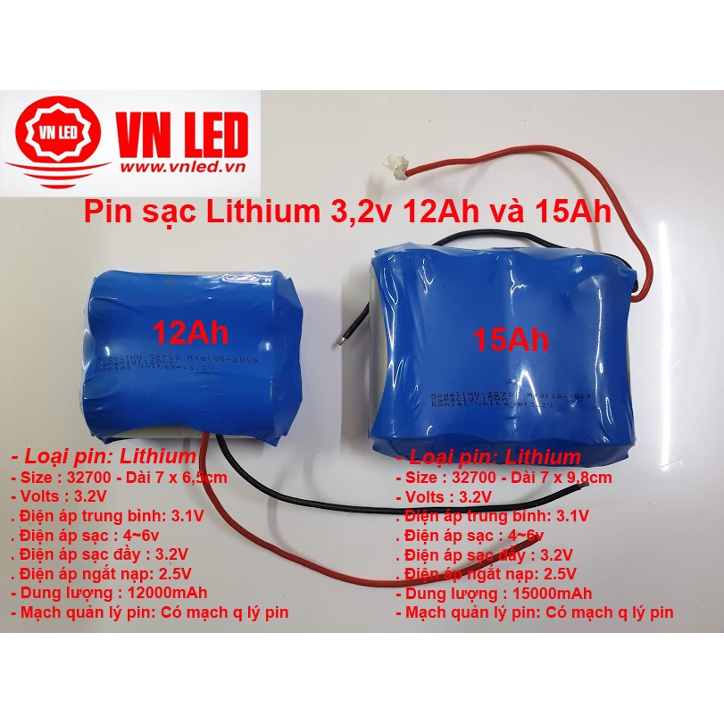 Pin sạc Lithium 3,2v 6Ah, 3,2v 12Ah khối pin sạc cho đèn năng lượng mặt trời
