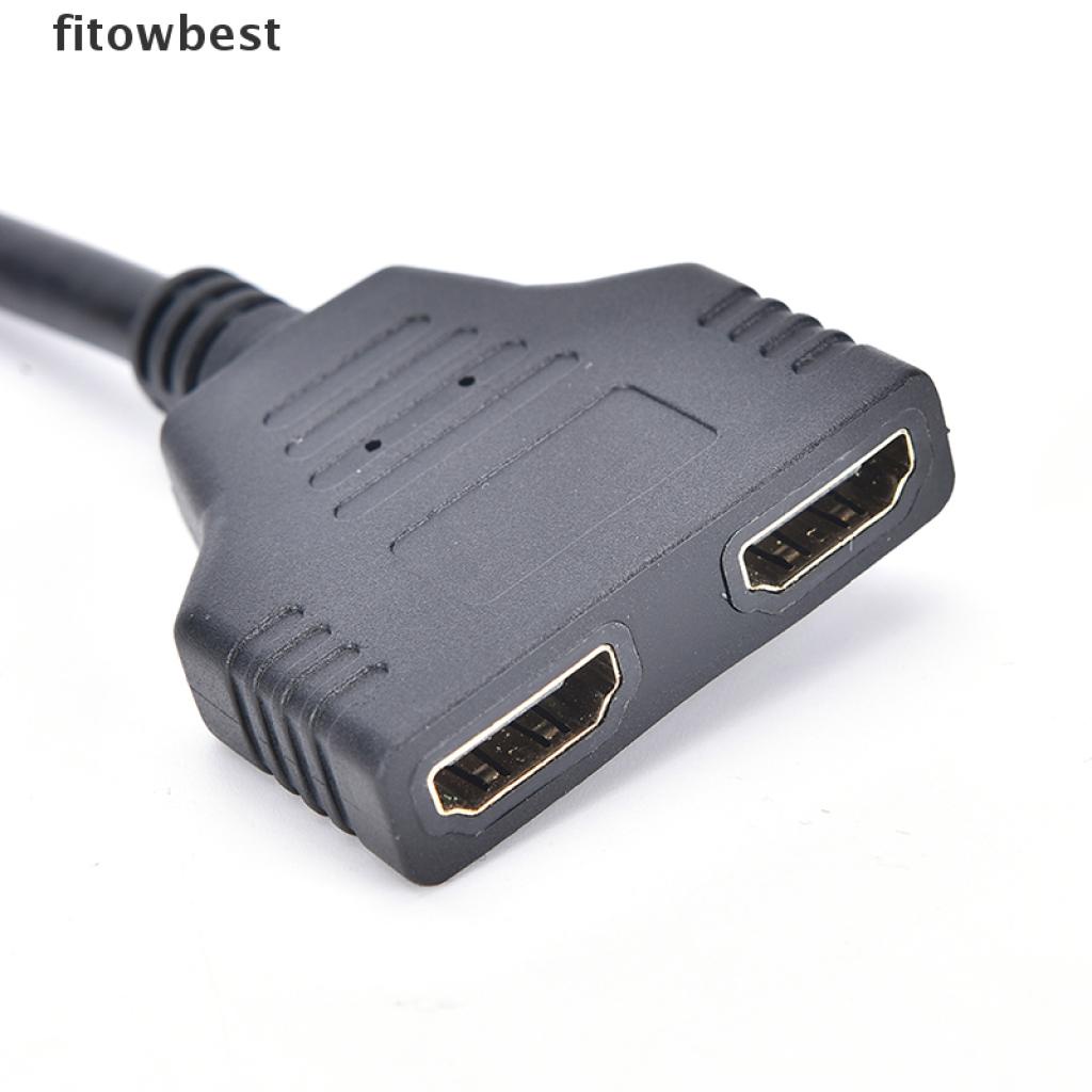 Fbvn New 1080P HDMI Port Male to 2 Female 1 In 2 Out Splitter Cable Adapter Converter Jelly