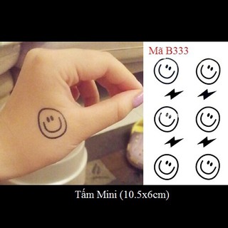 Xăm dán tattoo mặt cười B333