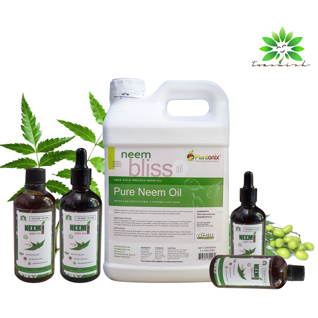 Tinh dầu Neem Plus 100% nguyên chất nhập khẩu từ Mỹ -Phòng ngừa và tiêu diệt côn trung gây hại cho cây trồng