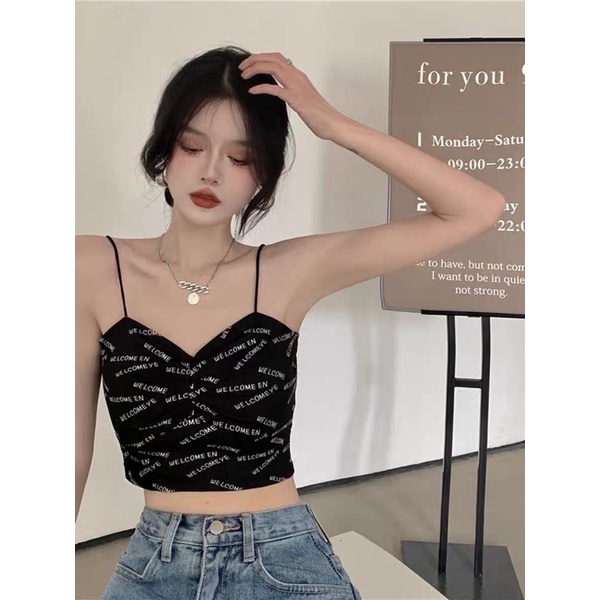 áo hai dây hoạ tiết chữ