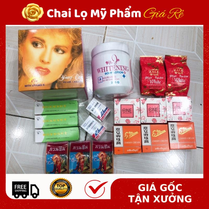 Kem Dưỡng Da ❤ RẺ VÔ ĐỊCH ❤  Combo kem dưỡng trắng da cho khách , nguyên liệu, công thức làm kem trộn trắng da body