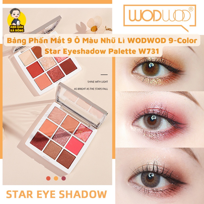 Bảng Phấn Mắt 9 Ô Màu Nhũ Lì WODWOD 9-Color Star Eyeshadow Palette W731