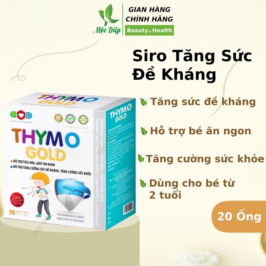 Siro tăng cường đề kháng cho bé và người lớn Thymo Gold giúp tiêu hóa  tốt ăn ngon hơn - Mộc Diệp