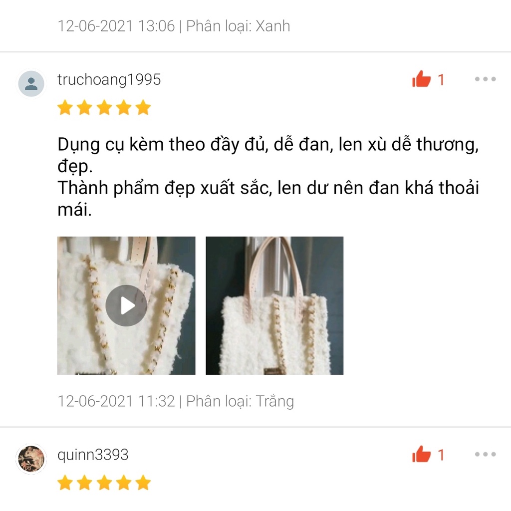 Túi Xách Handmade Tự Đan Len Xù - Phụ Kiện Đan Túi [Có video hướng dẫn]