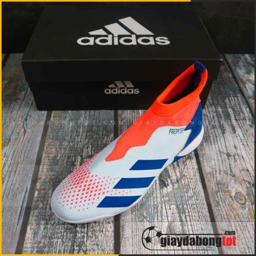 Giày đá banh không dây Predator 20.3 TF xanh nhạt cổ cam vạch xanh | Bản cổ cao chất lượng pi % 💝