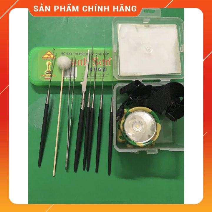 [com bo ] 1 bộ đồ lấy ráy tai 8 món THANH SƠN  hộp nhựa+ 1 ĐÈN ĐỘI ĐẦU  -TIỆN LỢI CHO BẠN SÀI CÁ NHÂN VÀ SALON