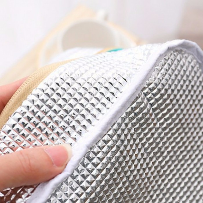 Túi đựng cơm giữ nhiệt dày dặn, size lớn FOGLIA có lót nhôm cách nhiệt hiệu quả, túi đựng thức ăn văn phòng