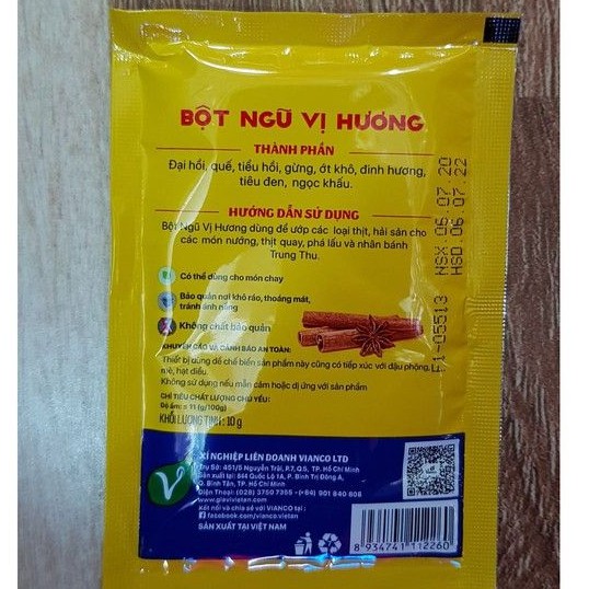 Bột ngũ vị hương Việt Ấn gói 10g.