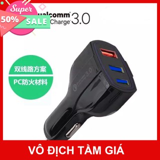 Củ sạc nhanh qc 3.0 3 cổng usb 3.0 cho xe hơi.