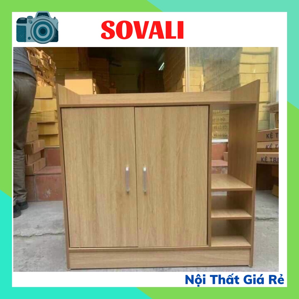 Tủ kệ đựng giày dép gỗ, 2 cánh, 3 tầng đa năng tiện ích, bền đẹp, kích thước Dài 80 cm *cao 80cm* sâu 30cm. sovali
