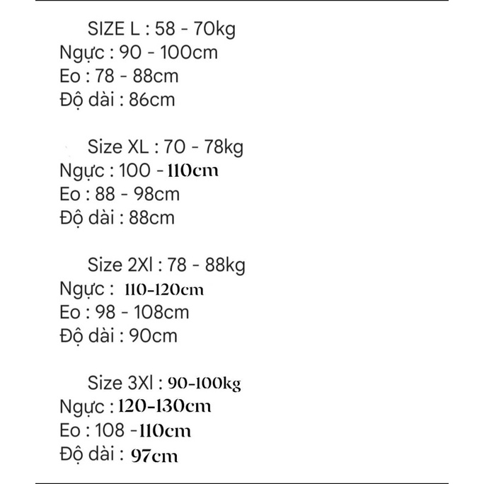 Đầm bigsize 75kg- 100kg