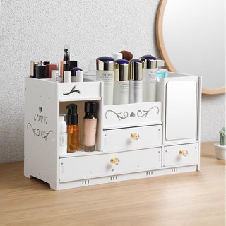 Kệ gỗ đựng mỹ phẩm để bàn