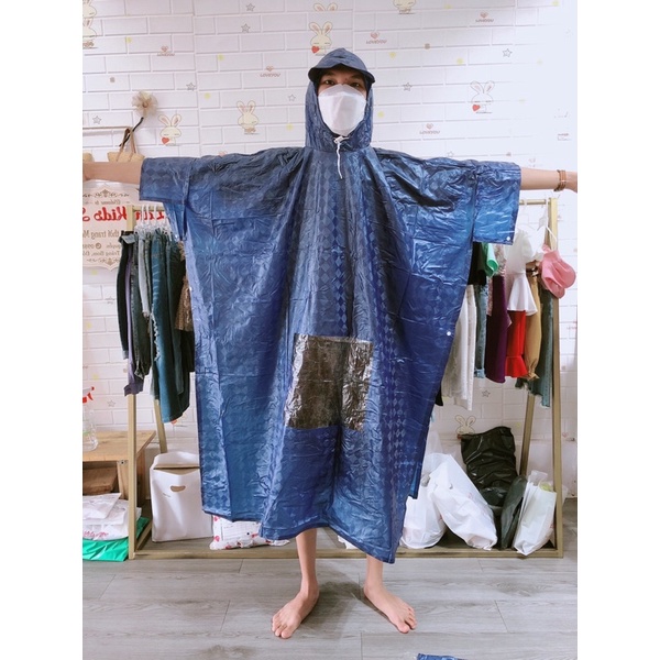 Áo mưa cánh dơi honda, Áo mưa trùm đầu mặc 1 lần, áo mưa bít kín không xẻ tà