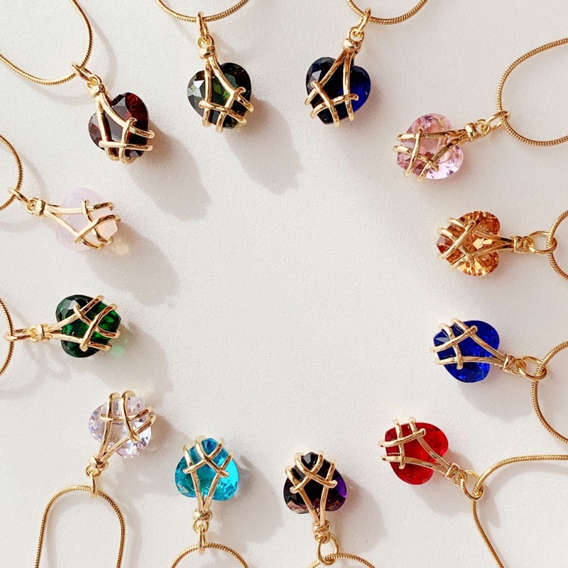 Vòng cổ Mạ Vàng 18K Mặt Hình Trái Tim Đính Đá Zircon Cho Nữ